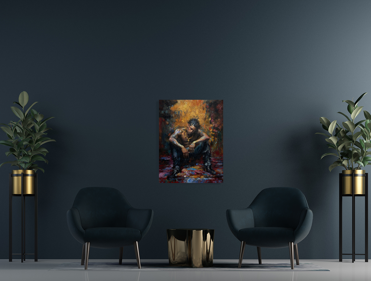 The Weight of Becoming displayed against a dark wall