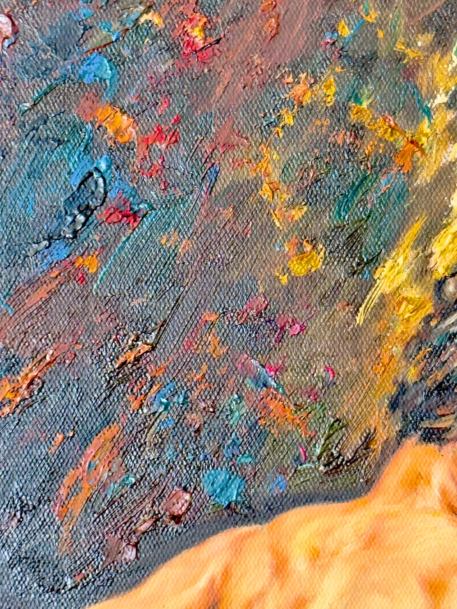 Varied pigment marks around the figure