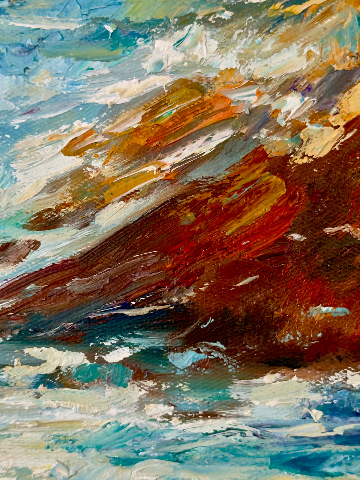 Rock and water in diagonal motion